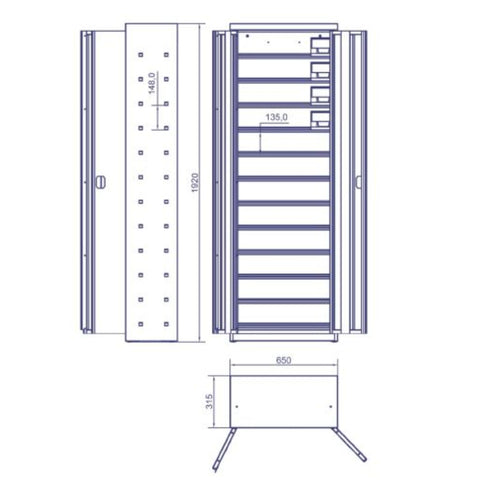 Image of Armario 2P DEBK48D + 48 cubetas Metalworks