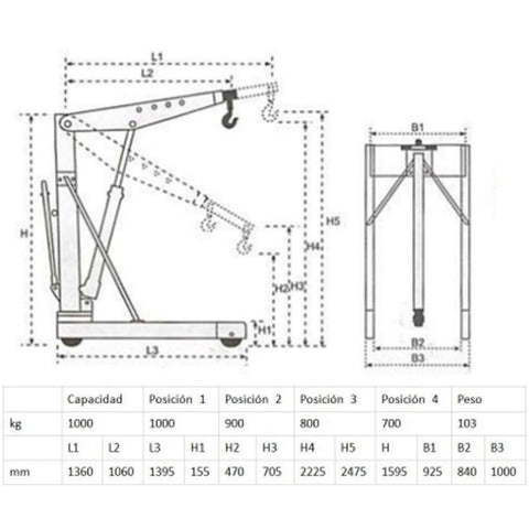 Image of Grúa 1.000 kg para pallet europeo. 10270-P
