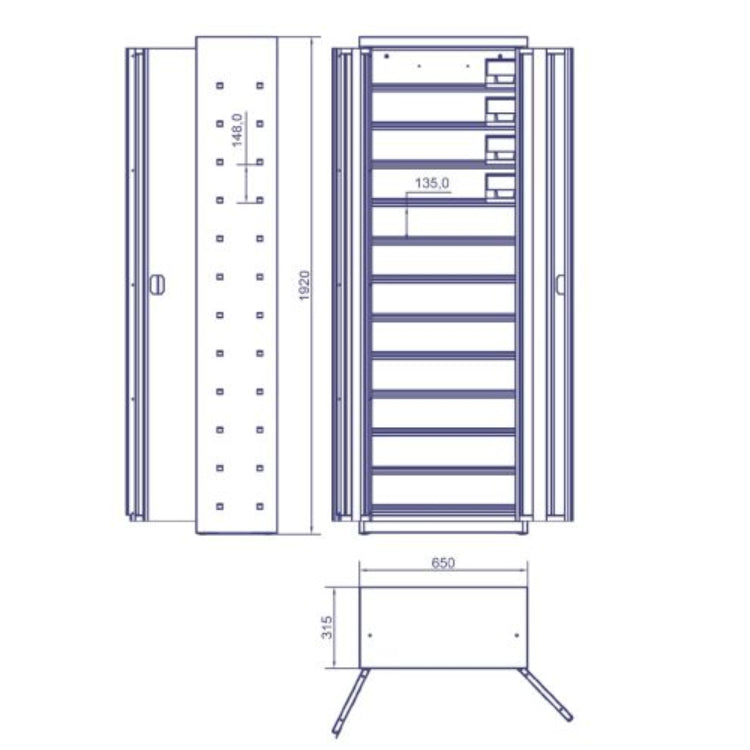 Armario 2P DEBK48D + 48 cubetas Metalworks