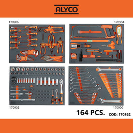 Carro Metálico con 164 Herramientas de 6 cajones Alyco 170862