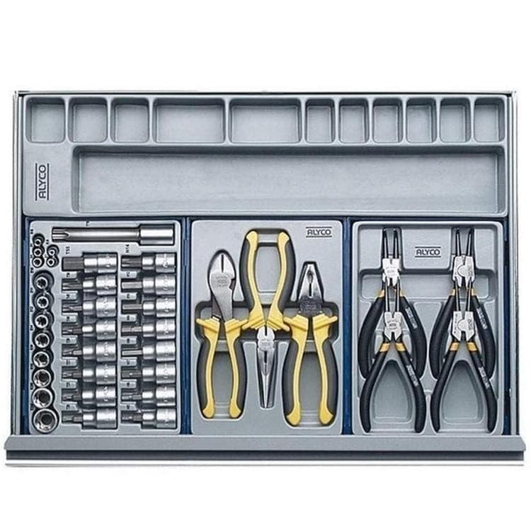 Carro Metálico de 7 Cajones con 253 Herramientas de Alyco.